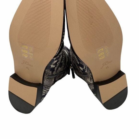 J Crew Multi Buckle Boots in Snake Embossed Leather Size 6.5 NIB - Picture 7 of 8